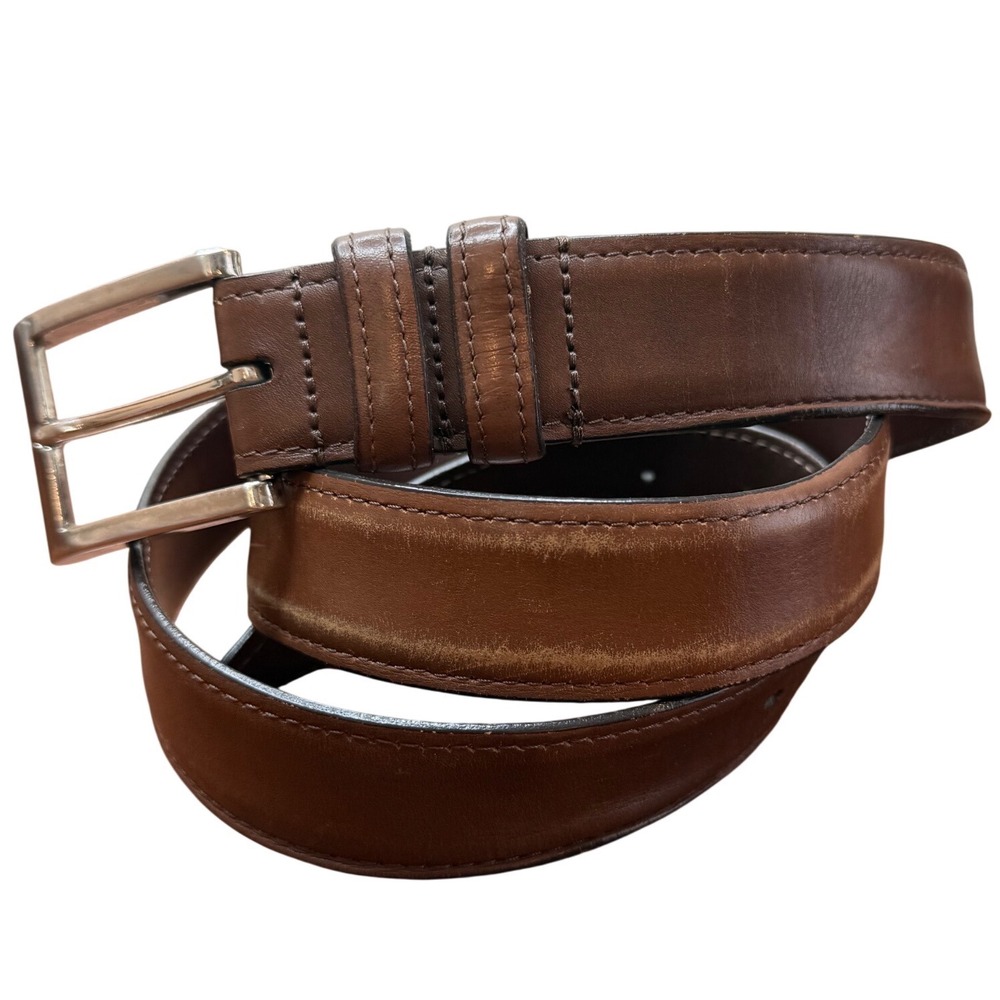 Allen Edmonds Mens Brown Italian Calfskin Leather Belt Size 40 USA 1015665